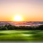 Aerial view of a golf course prepared for professional media production